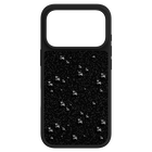 swarovski حافظة high للهاتف الذكي، كريستالات مسطحة من الخلف، iphone  17 pro، لون أسود