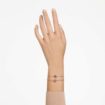 swarovski سوار chroma، قطع متنوع، لون وردي، طلاء بلون ذهبي وردي