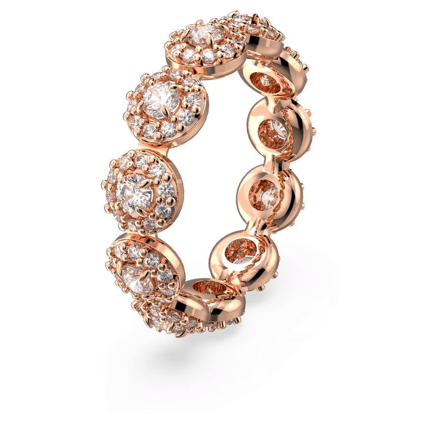 swarovski خاتم una، كريستالات متراصة، لون أبيض، طلاء ذهبي وردي