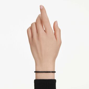 swarovski سوار تنس matrix، قطع مستدير، لون أسود، طلاء روثينيوم