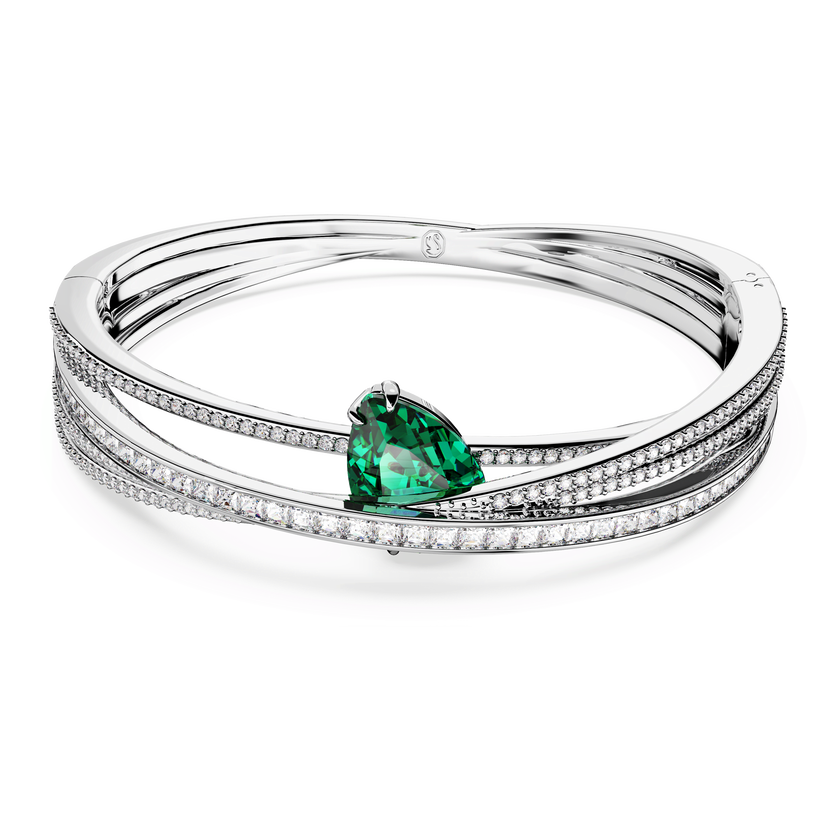 swarovski سوار hyperbola، زركونيا محايدة الكربون، لون أخضر، طلاء روديوم