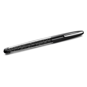swarovski crystalline nova rollerball pen black chrome plated