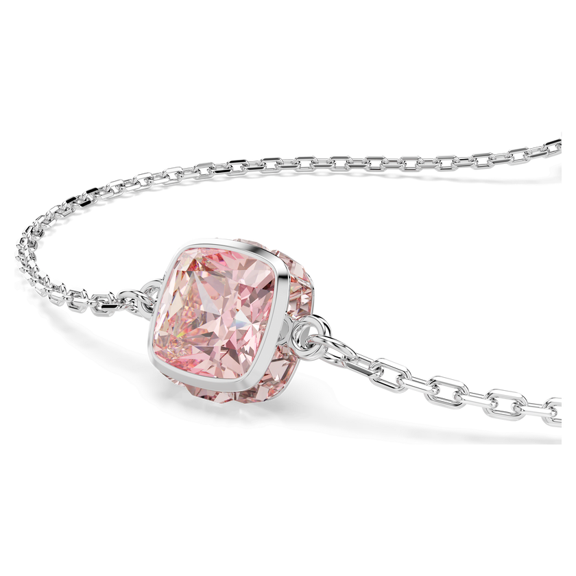 swarovski سوار birthstone، قطع مربع، june، لون وردي، طلاء روديوم