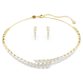 swarovski طقم mesmera، طقم  2 ، قطع ماركيز، لون أبيض، لمسة نهائية من الذهب عيار 18 قيراط