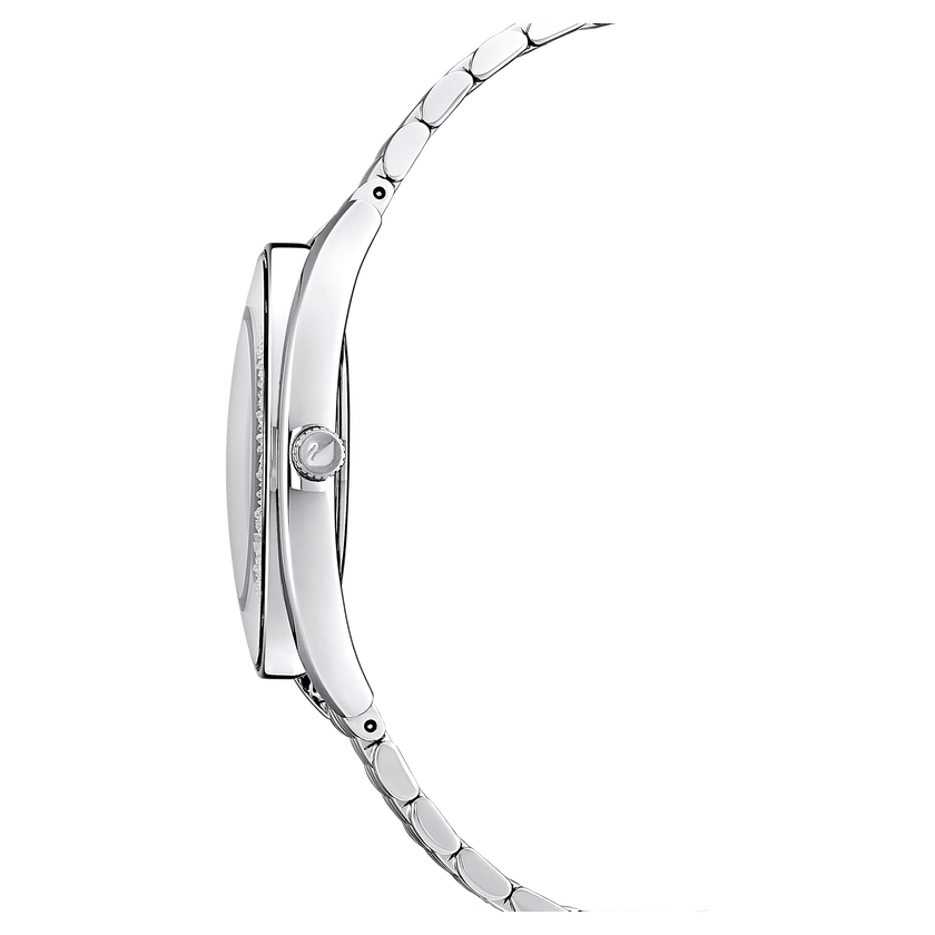 swarovski ساعة crystalline aura، سوار معدني، لون فضي، ستانليس ستيل