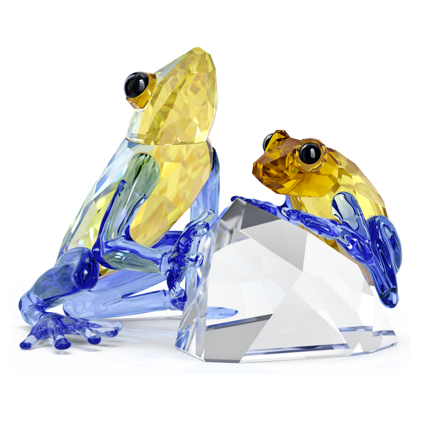 swarovski مجسم ضفدع وطفله، مجموعة idyllia