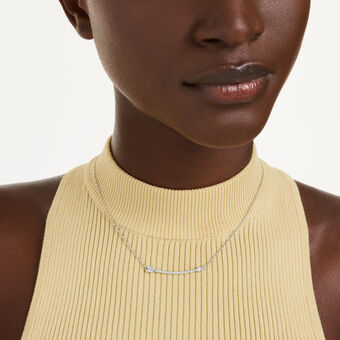 swarovski قلادة idyllia، قطع متنوع، شكل سهم، لون أبيض، طلاء روديوم