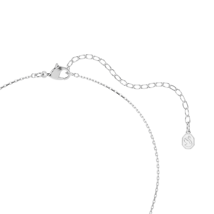 swarovski عقد hyperbola، قطع مُستدير، قلب، لون أبيض، لمسة نهائية من معادن مختلطة