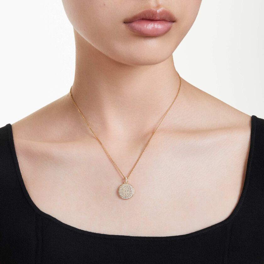swarovski قلادة sublima، لون أبيض، طلاء بلون ذهبي