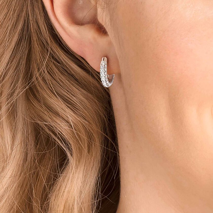 swarovski أقراط  stone  للأذن  المثقوبة،  صغيرة،  لون أبيض،  طلاء روديوم