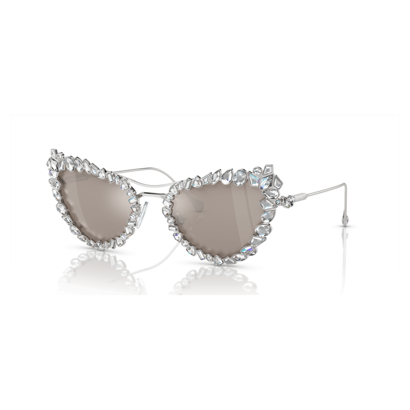 swarovski نظارة شمسية، تصميم ميز، على شكل عين قط، sk7011el، لون أبيض