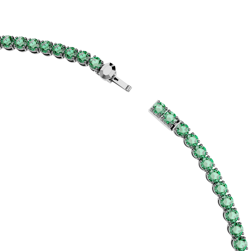 swarovski عقد matrix tennis، قطع مستدير، لون أخضر، طلاء روثينيوم
