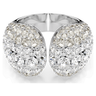 swarovski خاتم كوكتيل sublima، قطع مستدير، لون أبيض، طلاء روديوم