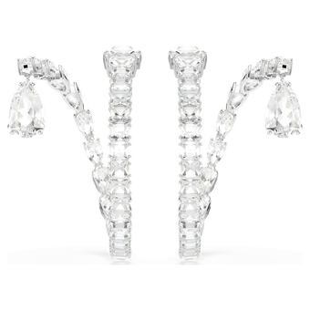 أقراط حلقية Matrix، قطع متنوع، لون أبيض، طلاء روديوم swarovski أقراط حلقية matrix، قطع متنوع، لون أبيض، طلاء روديوم