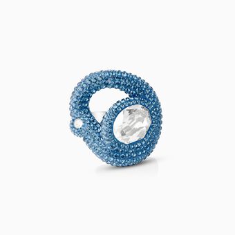 Tigris ring, Water droplets, Blue, Palladium plated