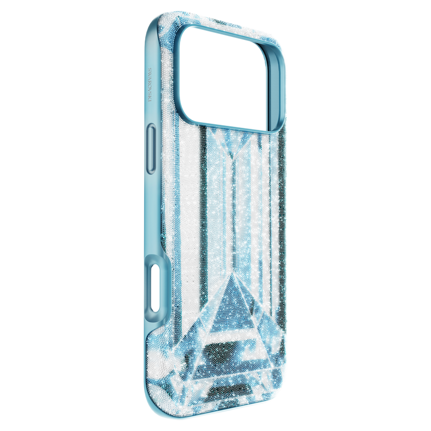 swarovski حافظة high للهاتف الذكي، تأثير كريستالي، iphone  17 pro max، لون أزرق