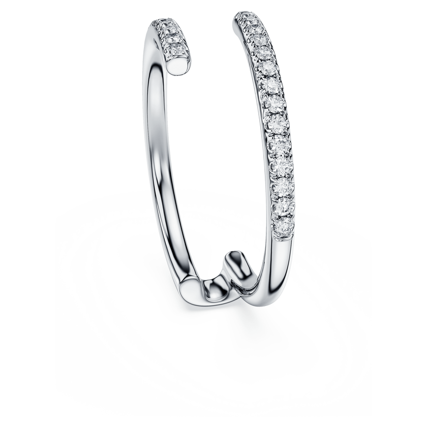 swarovski خاتم مفتوح eternity، ألماس مُصنع في المختبر إجمالي 0 2 قيراط، شكل دائري، ذهب أبيض عيار 18 قيراط