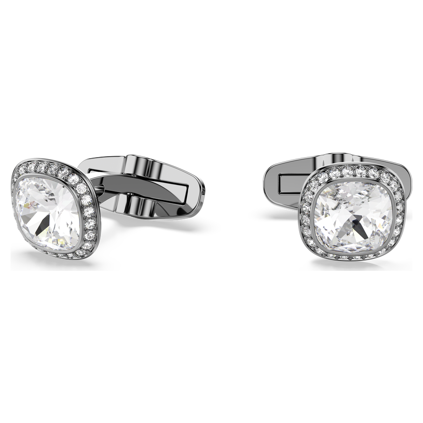 swarovski أزرار أكمام una angelic، قطع الوسادة، لون أبيض، طلاء روتينيوم