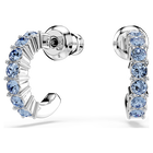 swarovski أقراط حلقية mini hoop، قطع مستدير، لون أزرق، طلاء روديوم