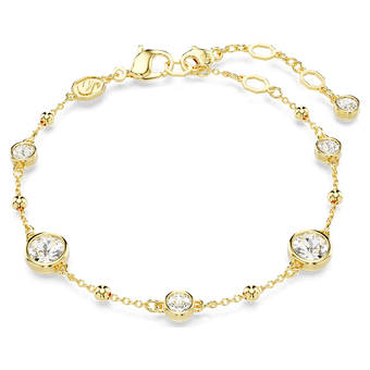 swarovski سوار imber، قطع مُستدير، تصميم متناثر، لون أبيض، لمسة نهائية من الذهب عيار 18 قيراط