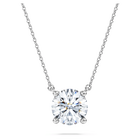 swarovski قلادة سوليتير eternity، ألماس مُصنع في المختبر بإجمالي 2 قيراط، شكل دائري، ذهب أبيض عيار 18