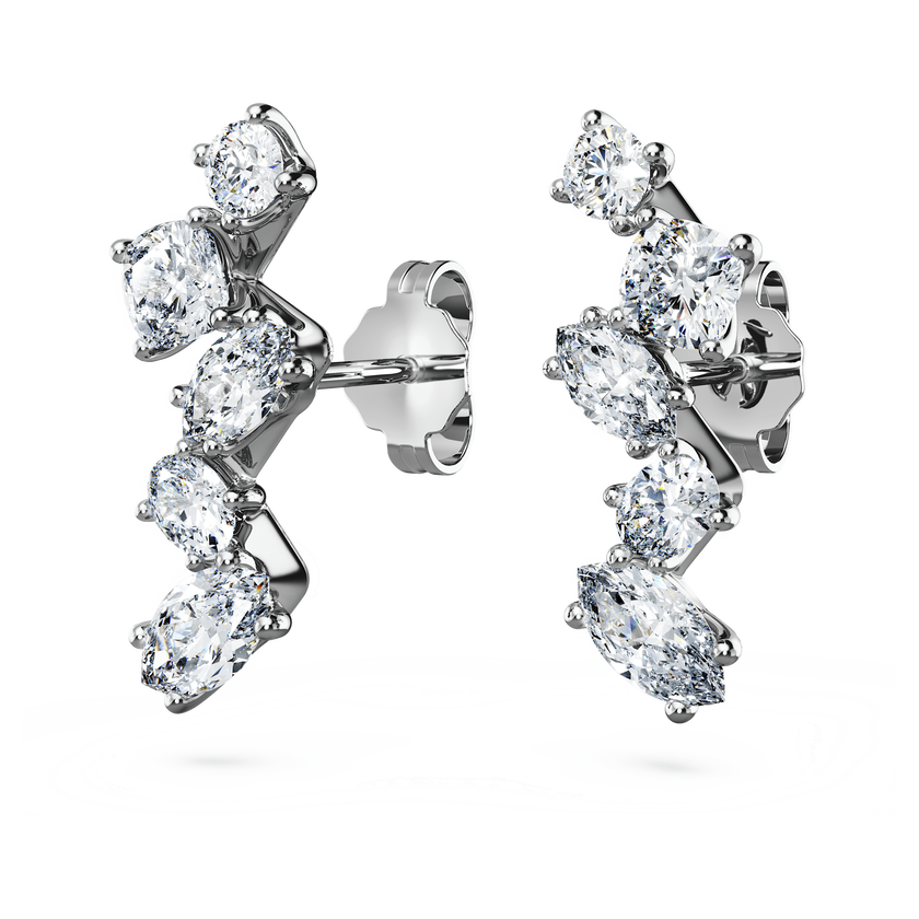 swarovski حلية للأذن galaxy، ألماس مُصنع في المختبر بإجمالي 1 25 قيراط، أشكال متنوعة، ذهب أبيض عيار 18
