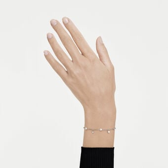 swarovski سوار imber، لؤلؤ كريستالي، قطع مُستدير، لون أبيض، طلاء روديوم