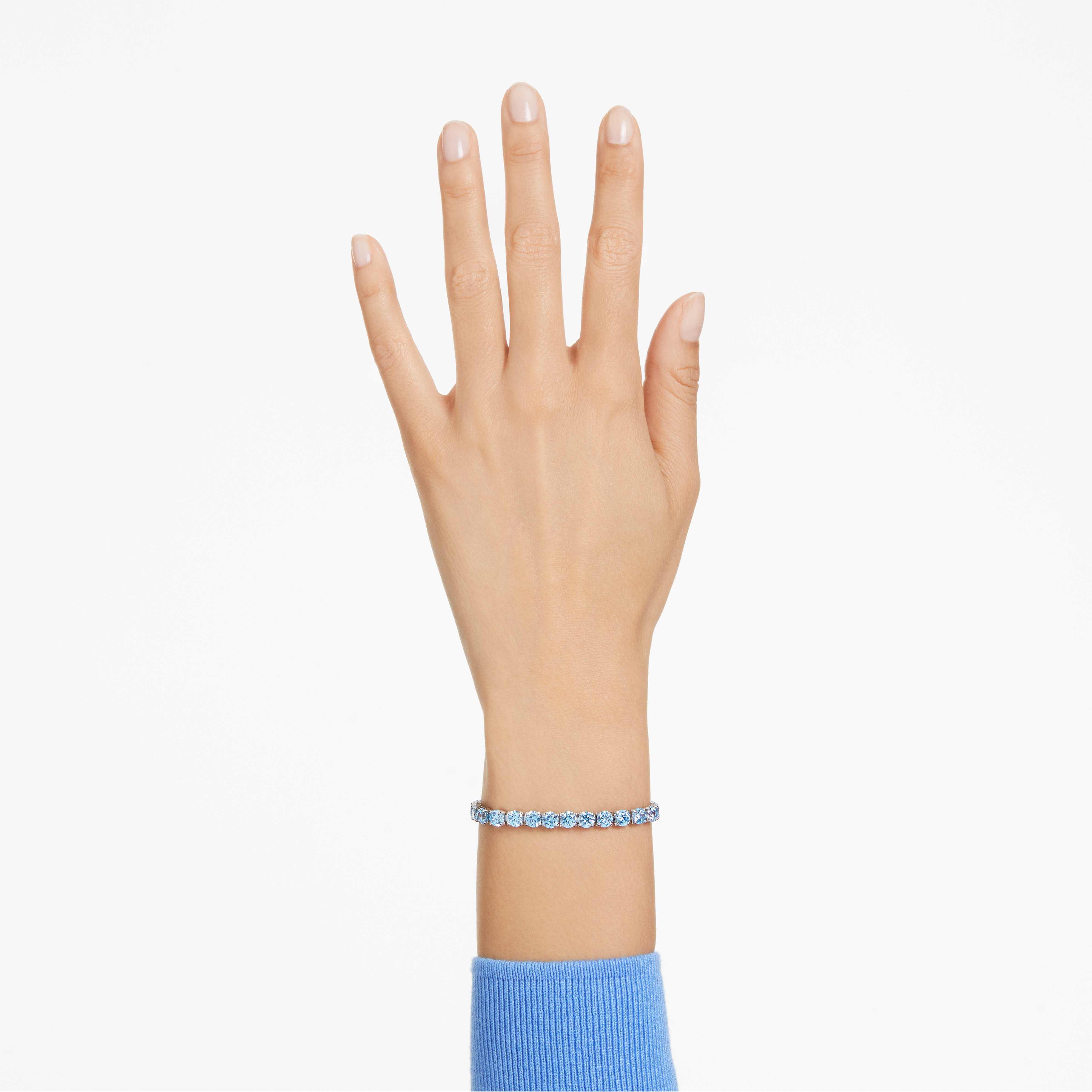 swarovski سوار matrix tennis، قطع مستدير، لون أزرق، طلاء روديوم