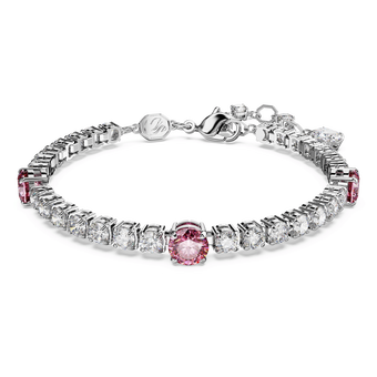 swarovski سوار matrix tennis، قطع متنوع، لون وردي، طلاء روديوم