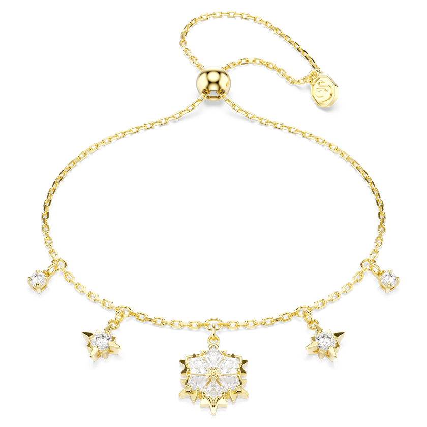 swarovski سوار magic، قطع متنوع، ندفة ثلج، لون أبيض، لمسة نهائية من الذهب عيار 18 قيراط