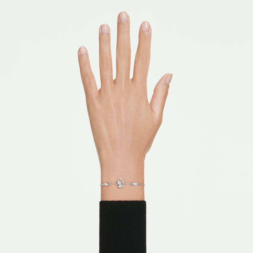 swarovski سوار swan، قطع متنوع، بجعة، لون أبيض، طلاء روديوم