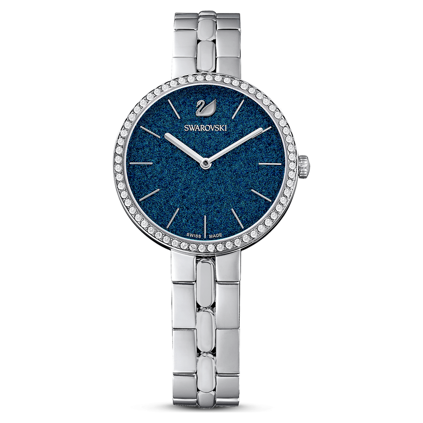 swarovski ساعة cosmopolitan، سوار معدني، أزرق، ستانليس ستيل