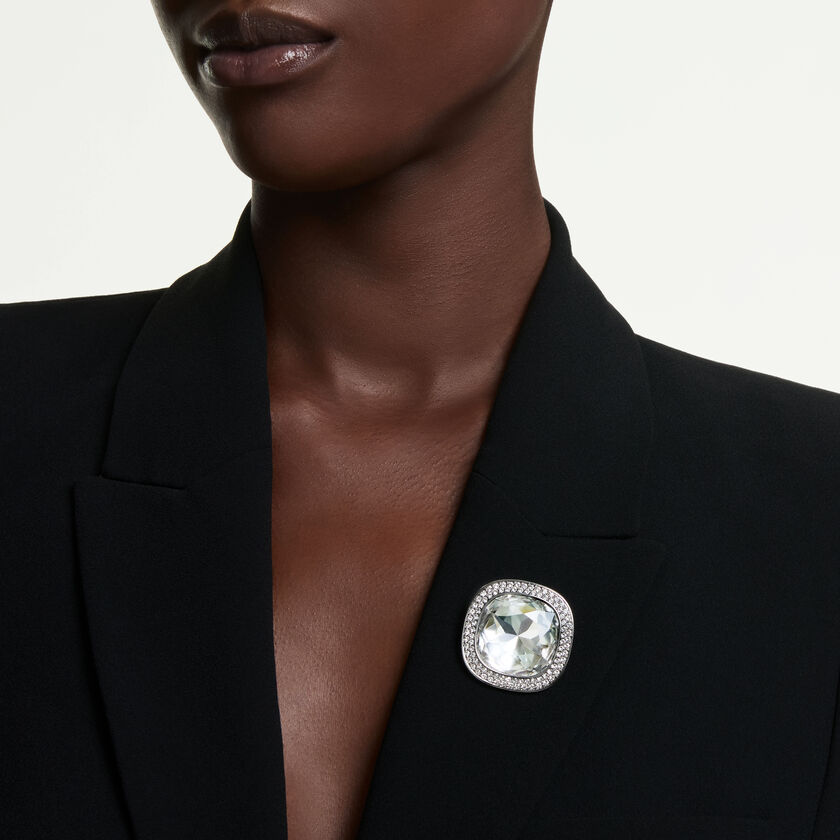 swarovski قلادة وبروش una angelic، قطع كوشن، لون أبيض، طلاءات مختلطة