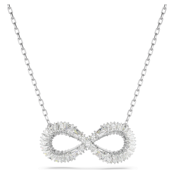 swarovski قلادة hyperbola، شكل إنفينيتي، لون أبيض، طلاء روديوم