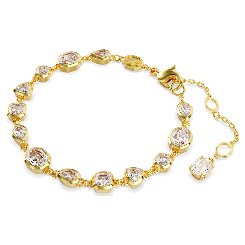 swarovski سوار imber tennis، قطع متنوع، لون أبيض، طلاء باللون الذهبي