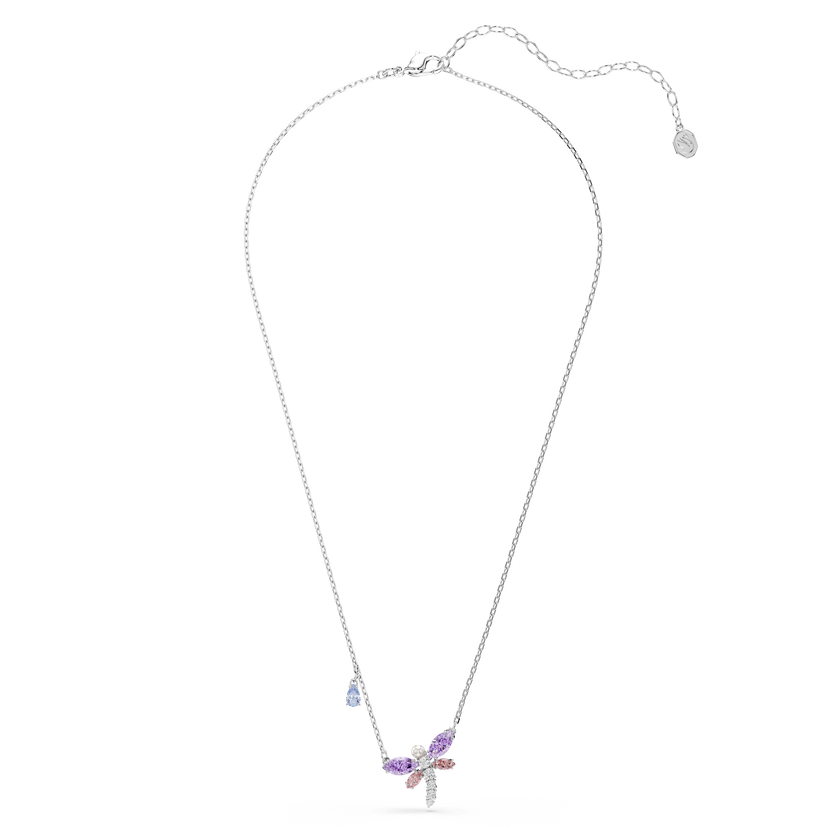 قلادة ariana grande x swarovski، قطع متنوع، شكل يعسوب، ألوان متعددة، طلاء روديوم