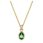 swarovski قلادة chroma، قطع على شكل كمثرى، لون أخضر، طلاء بلون ذهبي