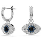 swarovski symbolica drop earrings  evil eye  blue  rhodium plated
