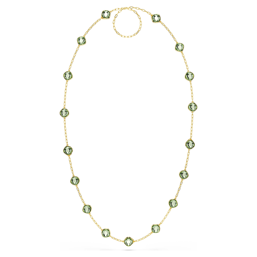 swarovski سلسلة chroma، قطع مُثَمَّن، لون أخضر، طلاء باللون الذهبي