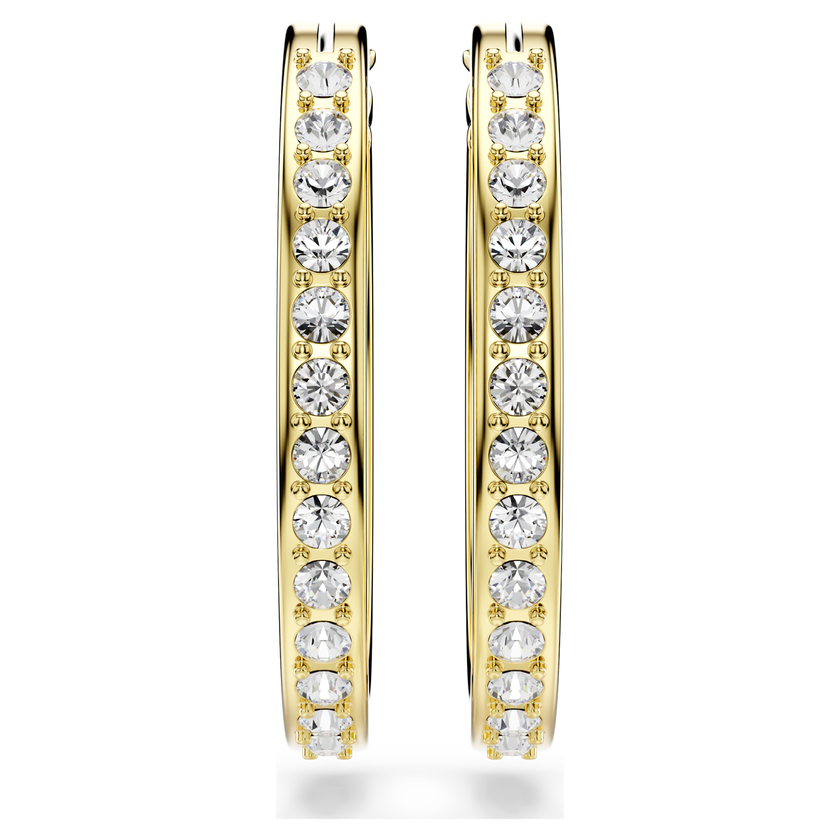 swarovski أقراط حلقية sommerset، حجم صغير، لون أبيض، طلاء باللون الذهبي