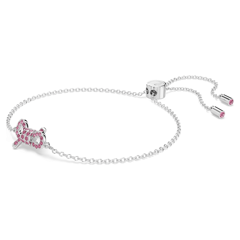 swarovski سوار lifelong bow، على شكل أنشوطة، لون وردي، طلاء روديوم