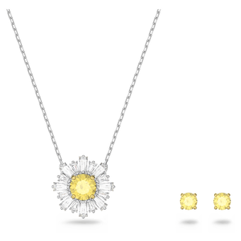 swarovski طقم sunshine، قطع متنوع، لون أصفر، لمسة نهائية من معادن مختلطة