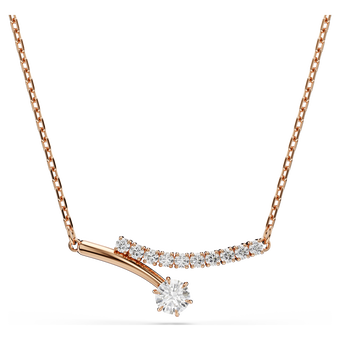 swarovski عقد matrix، قطع مستدير، لون أبيض، لمسة نهائية من الذهب الوردي عيار 18 قيراط