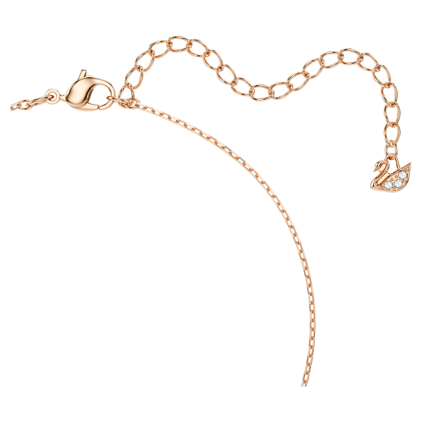 swarovski عقد una، على شكل زهرة البرسيم، لون وردي، طلاء ذهبي وردي