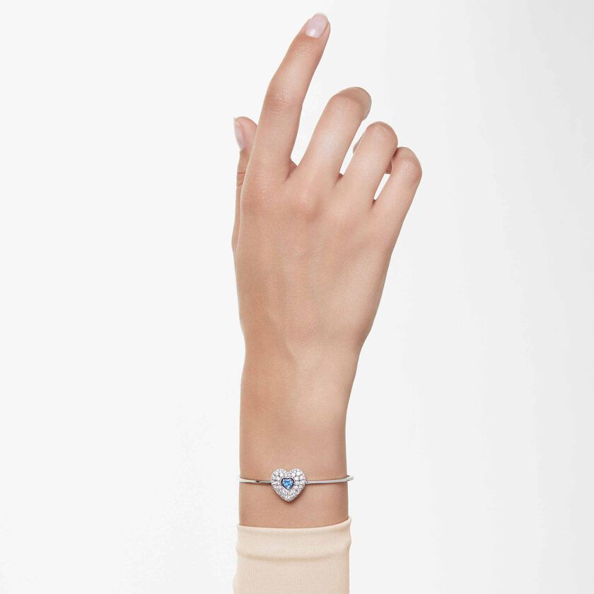 swarovski سوار idyllia، على شكل قلب، لون أزرق، طلاء روديوم