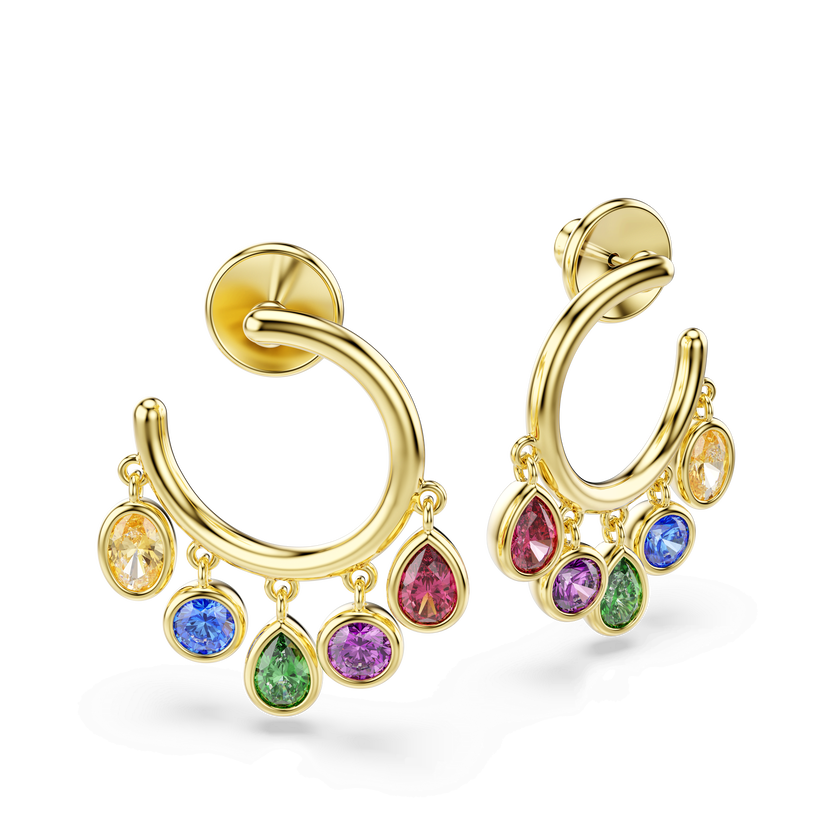 swarovski أقراط حلقية imber، قطع متنوع، ألوان متعددة، لمسة نهائية من الذهب عيار 18 قيراط