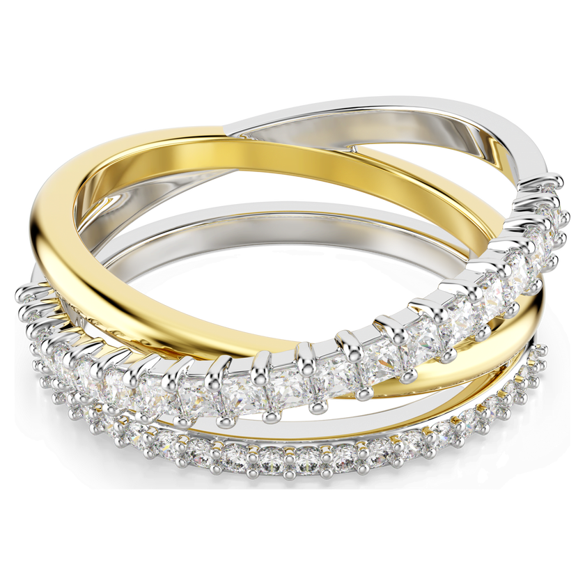 swarovski خاتم hyperbola، قطع متنوع، لون أبيض، لمسة نهائية من معادن مختلطة