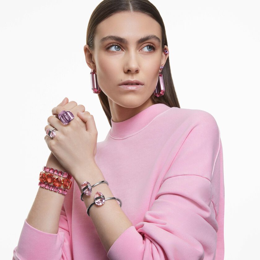swarovski سوار lucent، بمغناطيس، لون وردي، طلاء روديوم