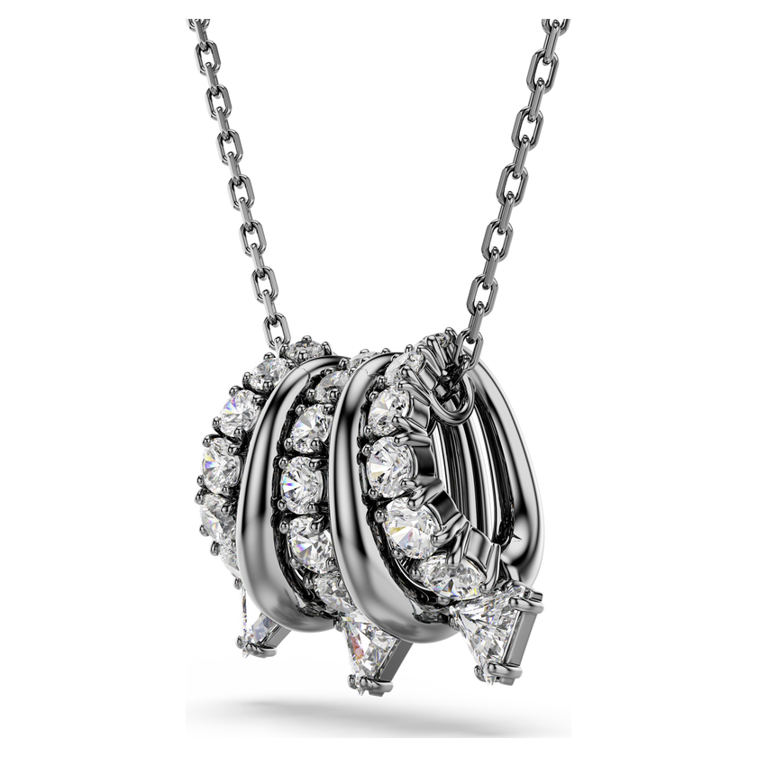 swarovski قلادة sublima، لون أبيض، طلاء روثينيوم
