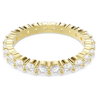 swarovski خاتم دبلة matrix vittore، قطع مستدير، لون أبيض، طلاء باللون الذهبي